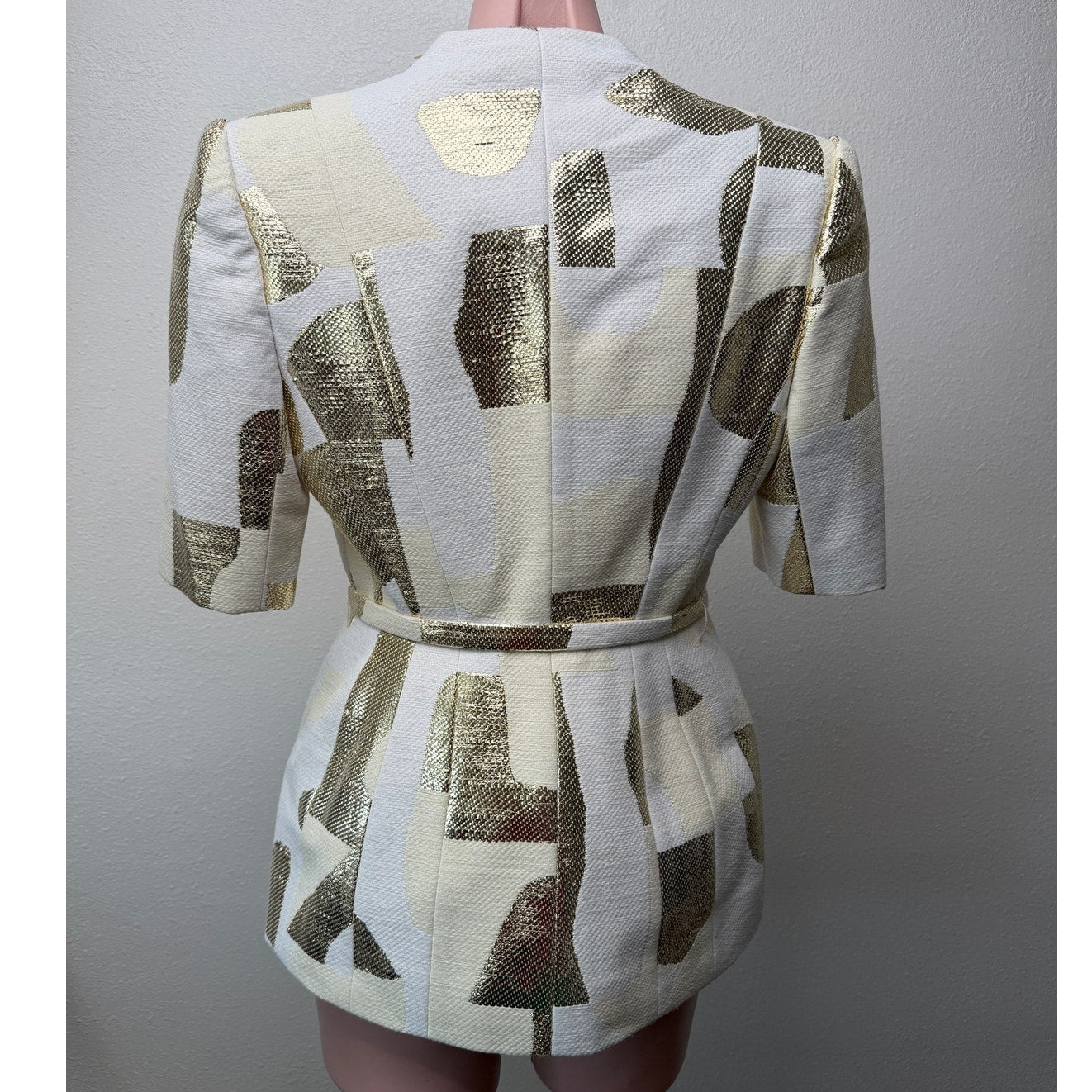 August Getty Atelier "Thalia" Brocade Belted Blazer Women's US 6