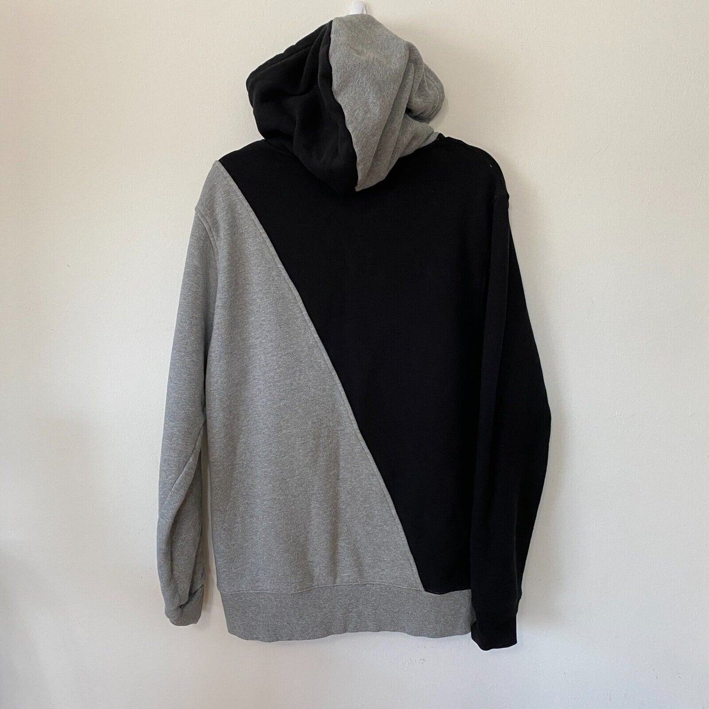 Rokit Split Cotton French Terry Hoodie Black Gray & Yellow Logo Sweatshirt L