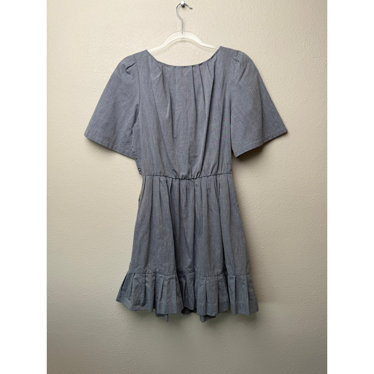 3.1 Phillip Lim Blue Chambray Ruffle Dress Women US 4