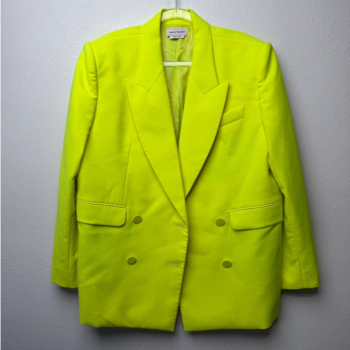 Alexander McQueen Acid Green Neon Suit Blazer & Pants Women's US 14