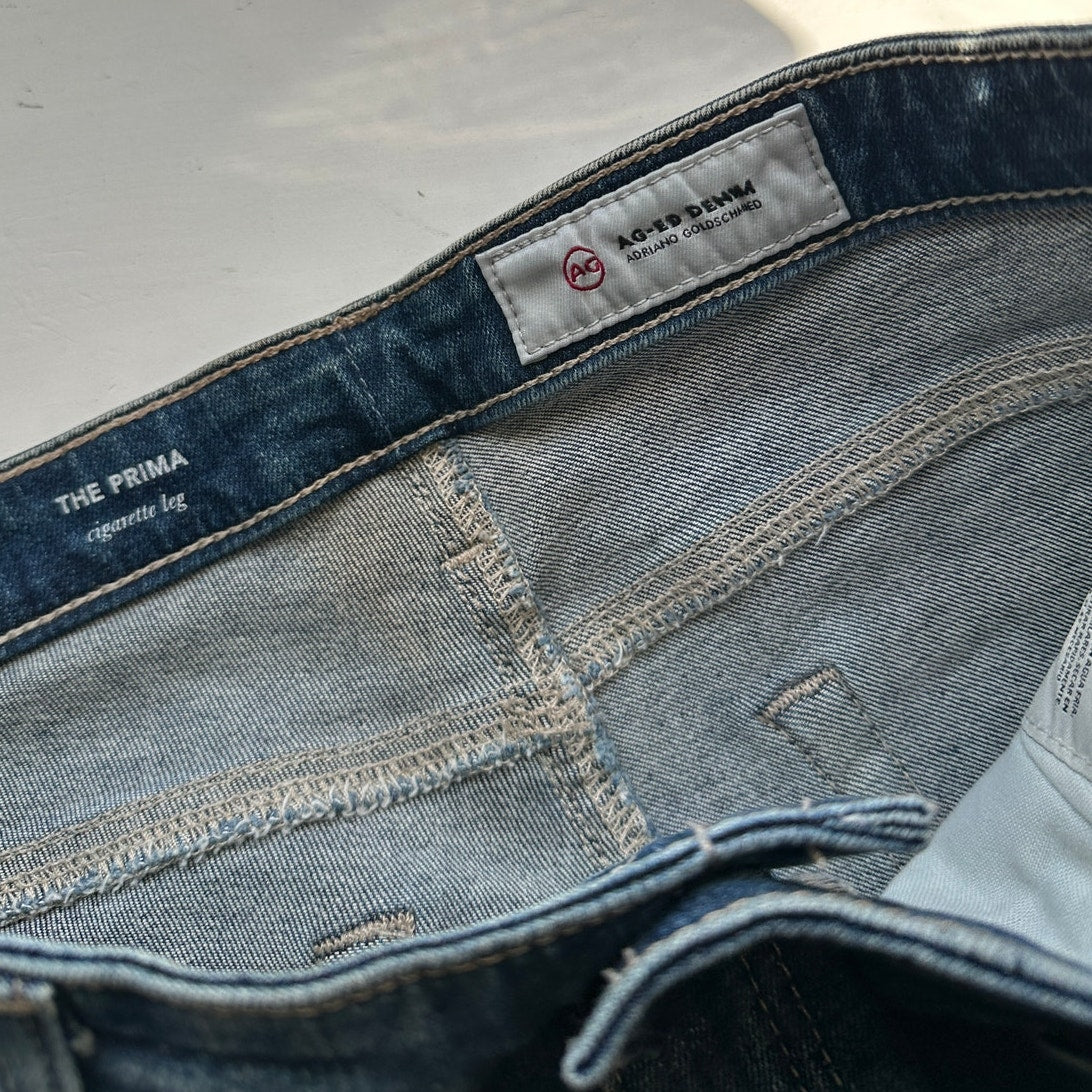 AG Prima Jeans Medium Light Wash Womens US 30R Cigarette