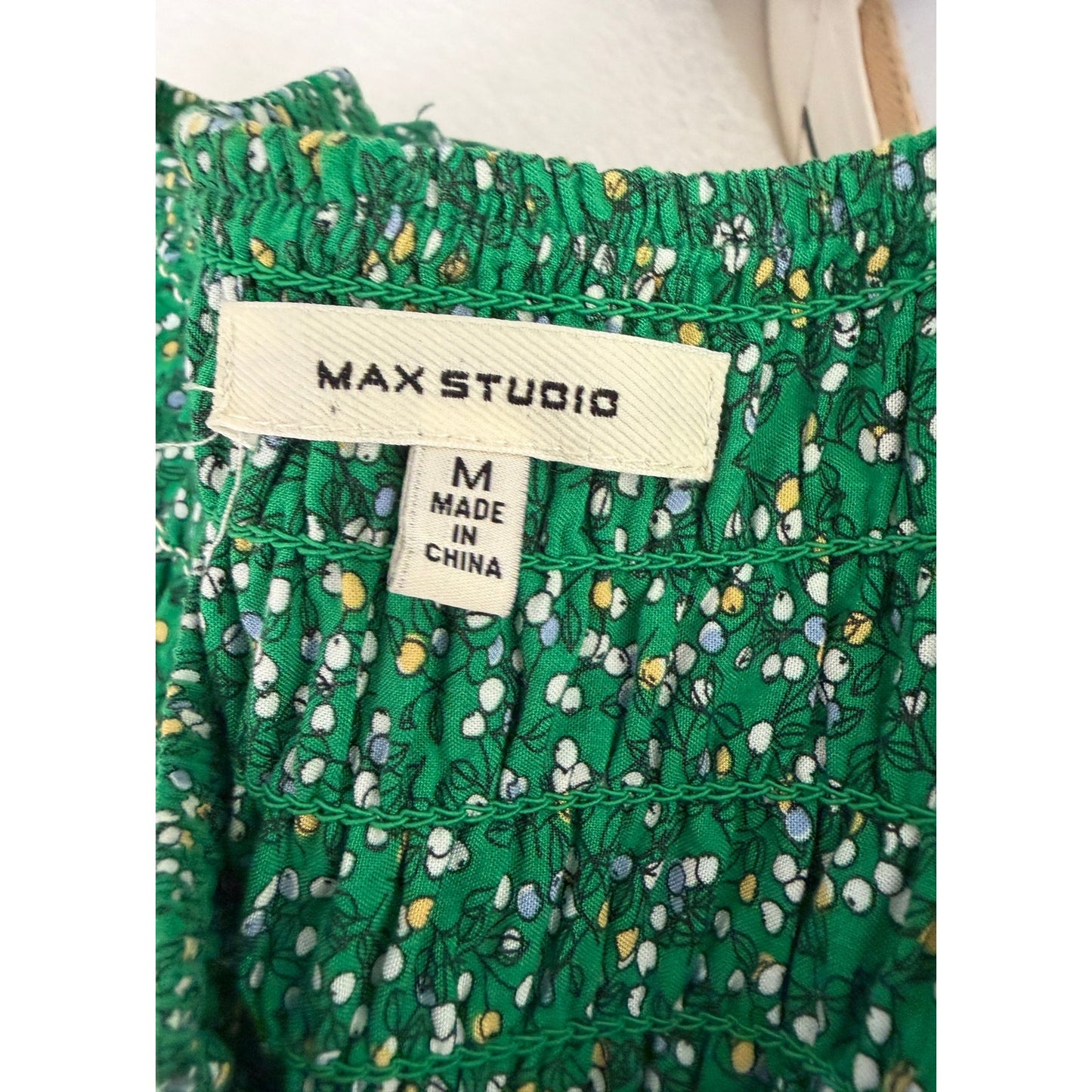 Max Studio Green Floral Tiered Midi Skirt Womens M