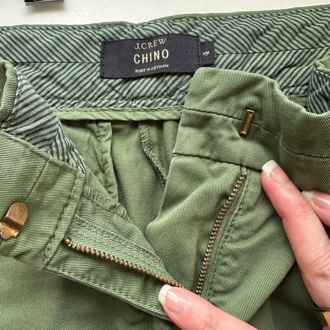 J. Crew Olive Green 7" Cotton Chino Shorts Slant Pockets 4