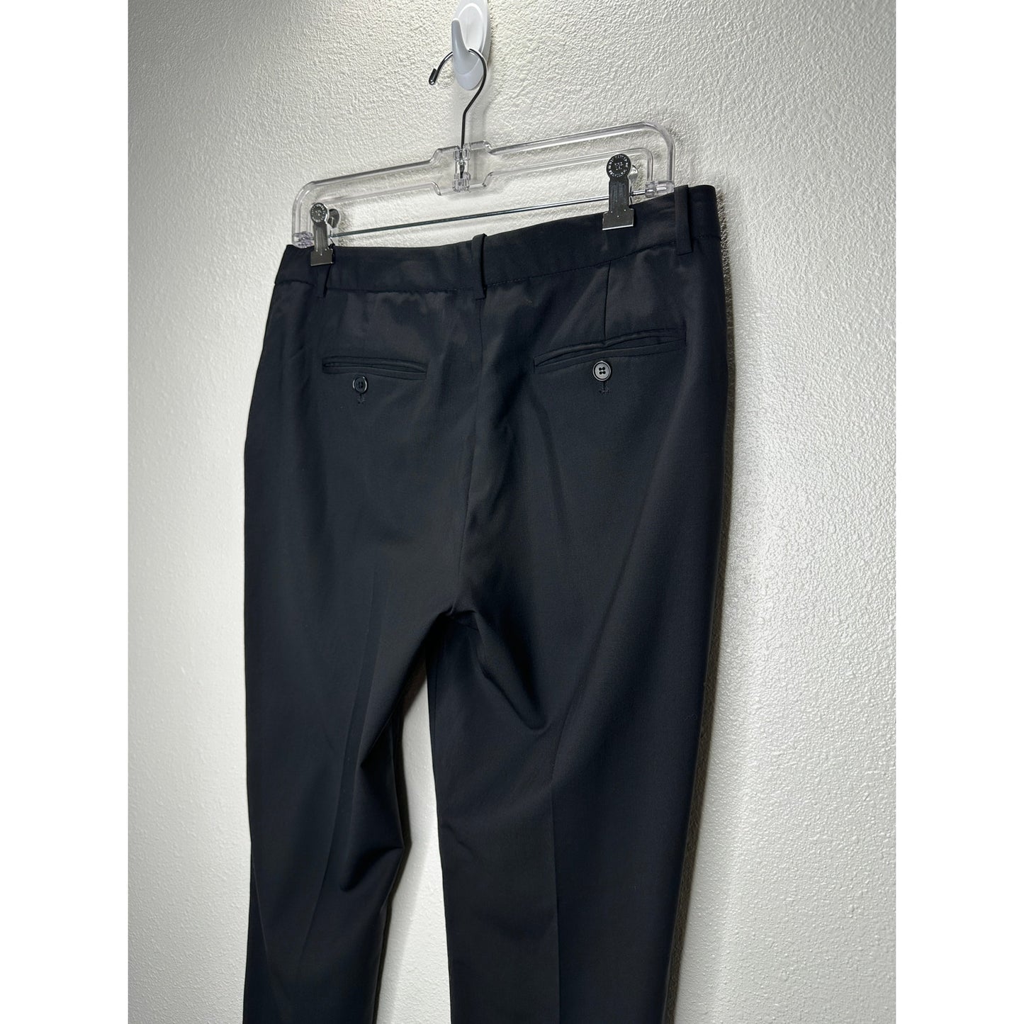 Theory Black Testra 2B Straight Leg Wool Blend Trouser Pants 8