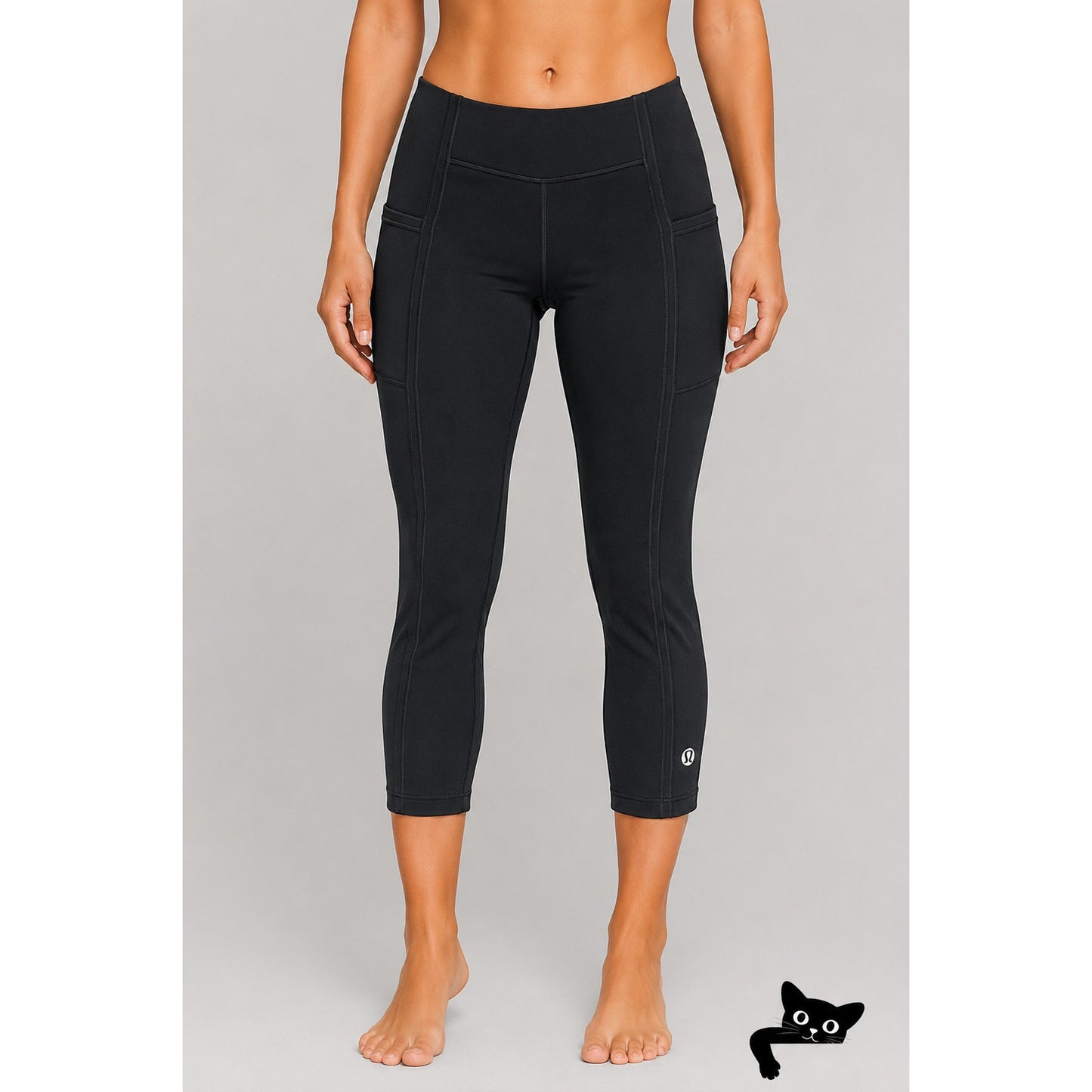 Lululemon Black Crop Yoga Capri Pant Leggings 6