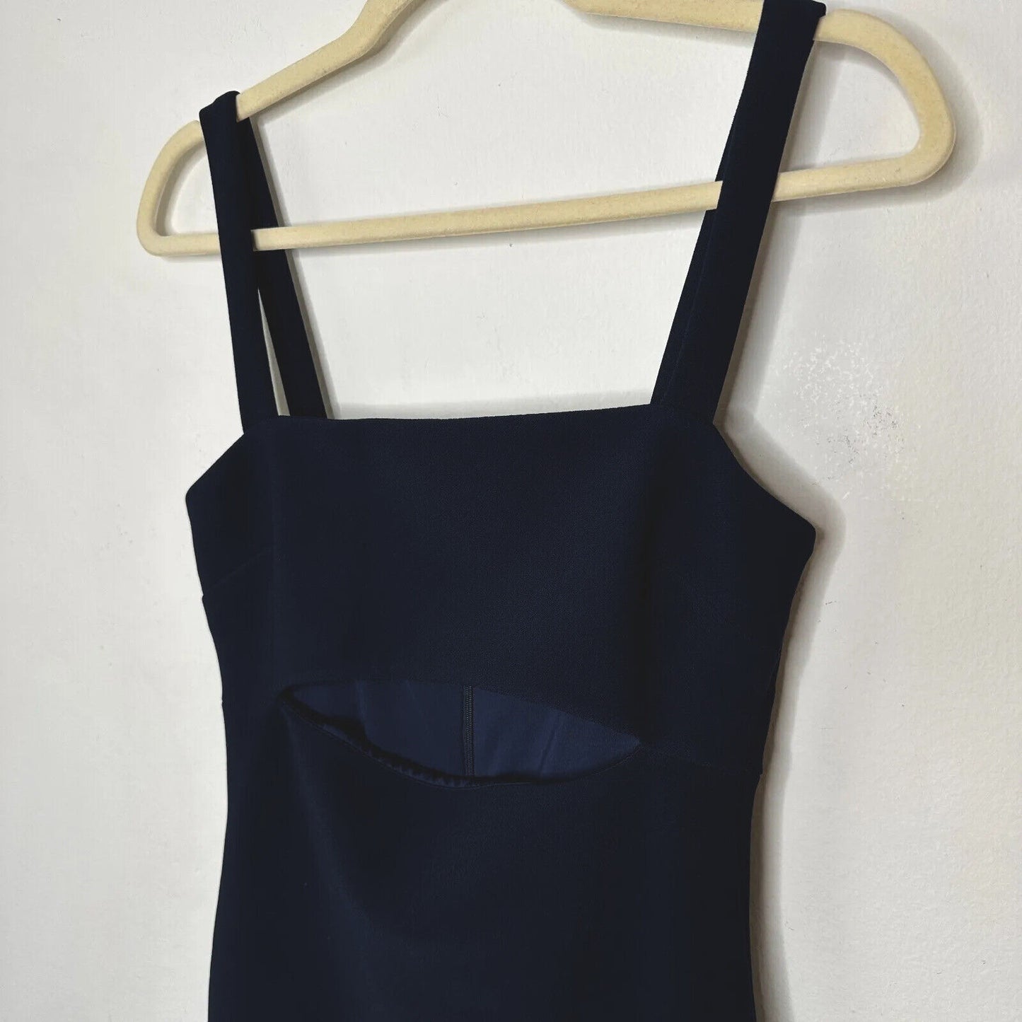 Bec + Bridge Sexy Navy Thin Strap Peek-A-Boo Midriff Cutout Zip Midi Dress 4
