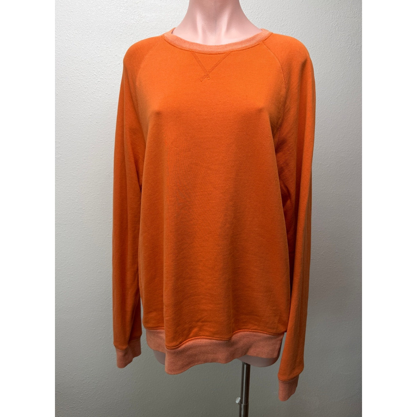 FRAME Burnt Orange Crewneck Sweatshirt Slim Raglan Pullover Women's M