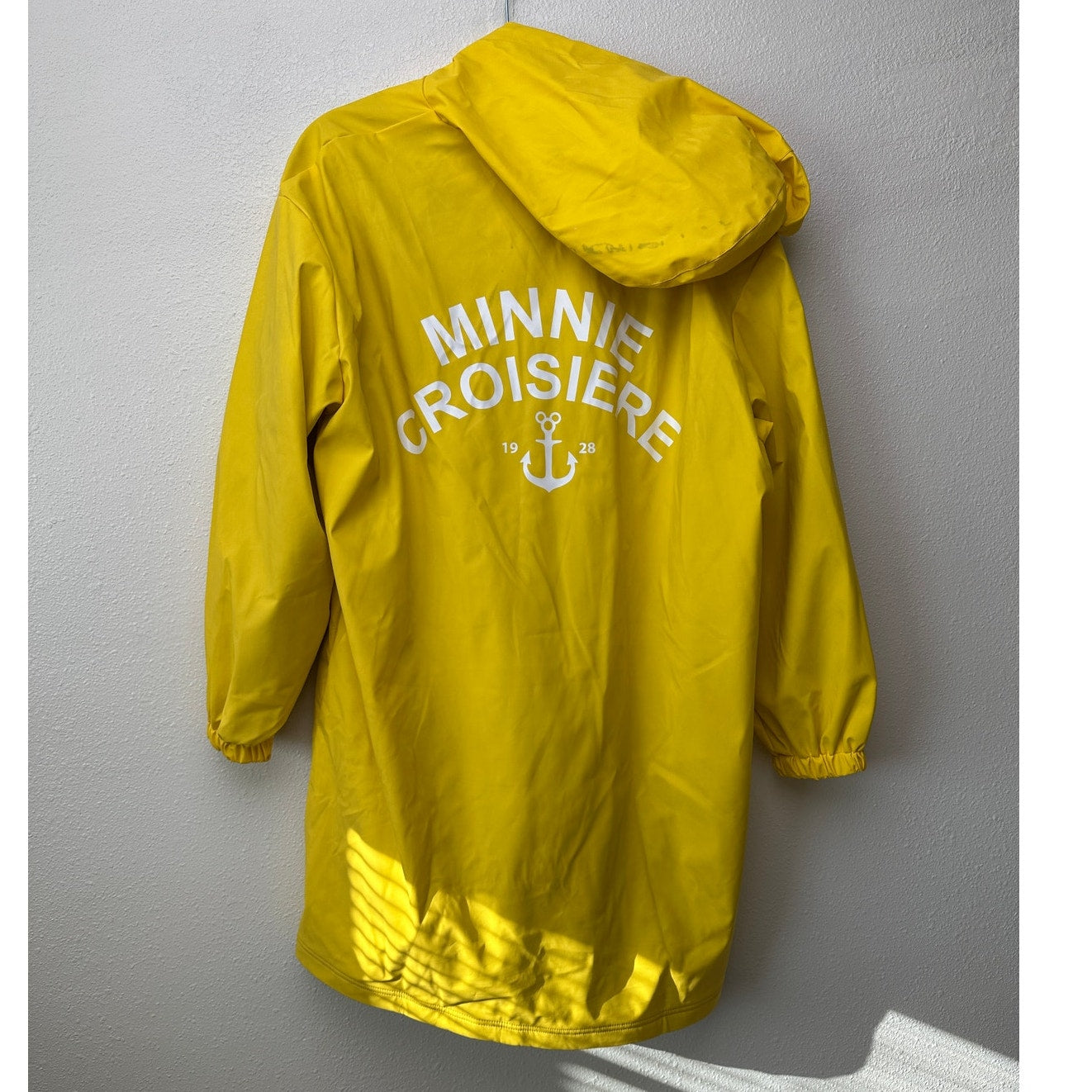 Disney Paris Minnie Mouse Yellow Rain Jacket Women XL