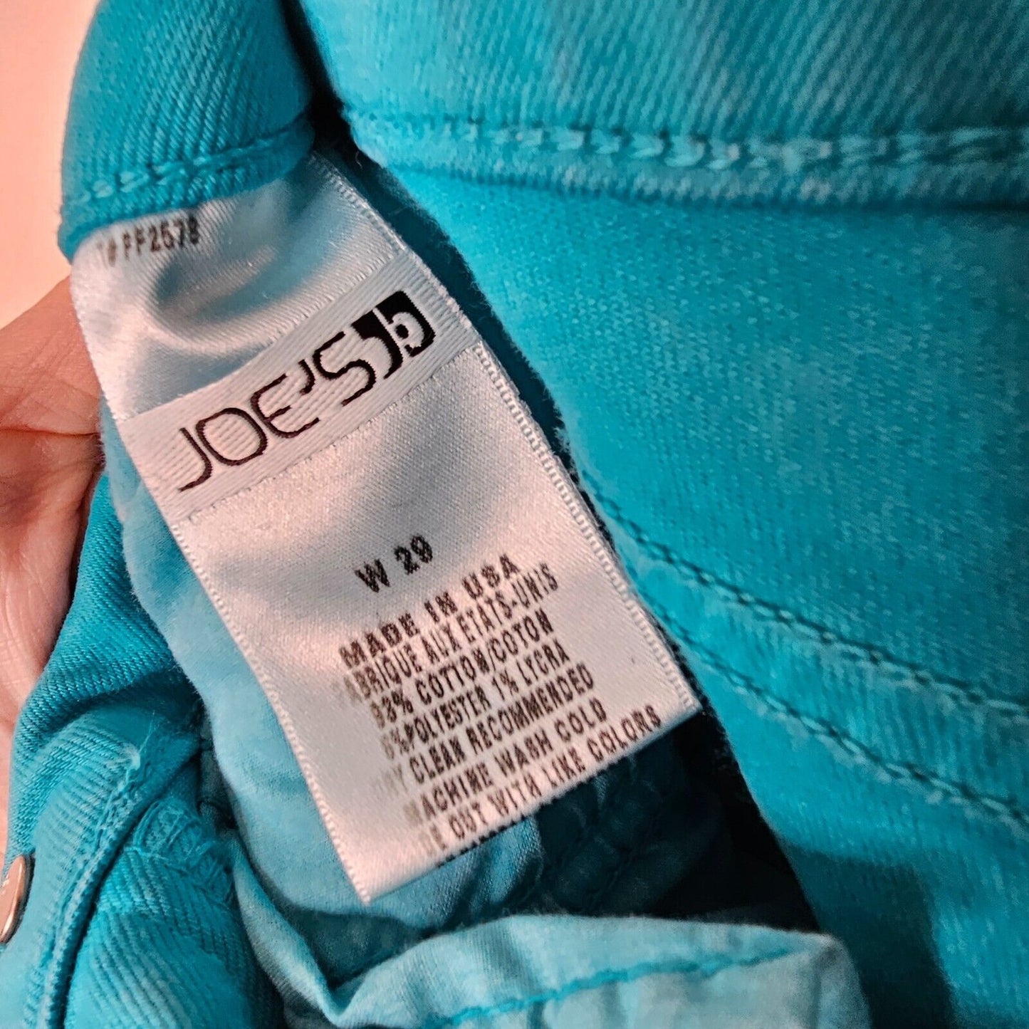 Joe’s Teal Denim 5-Pocket Jean Stretch Short Shorts 29 Cotton Polyester Lycra 29
