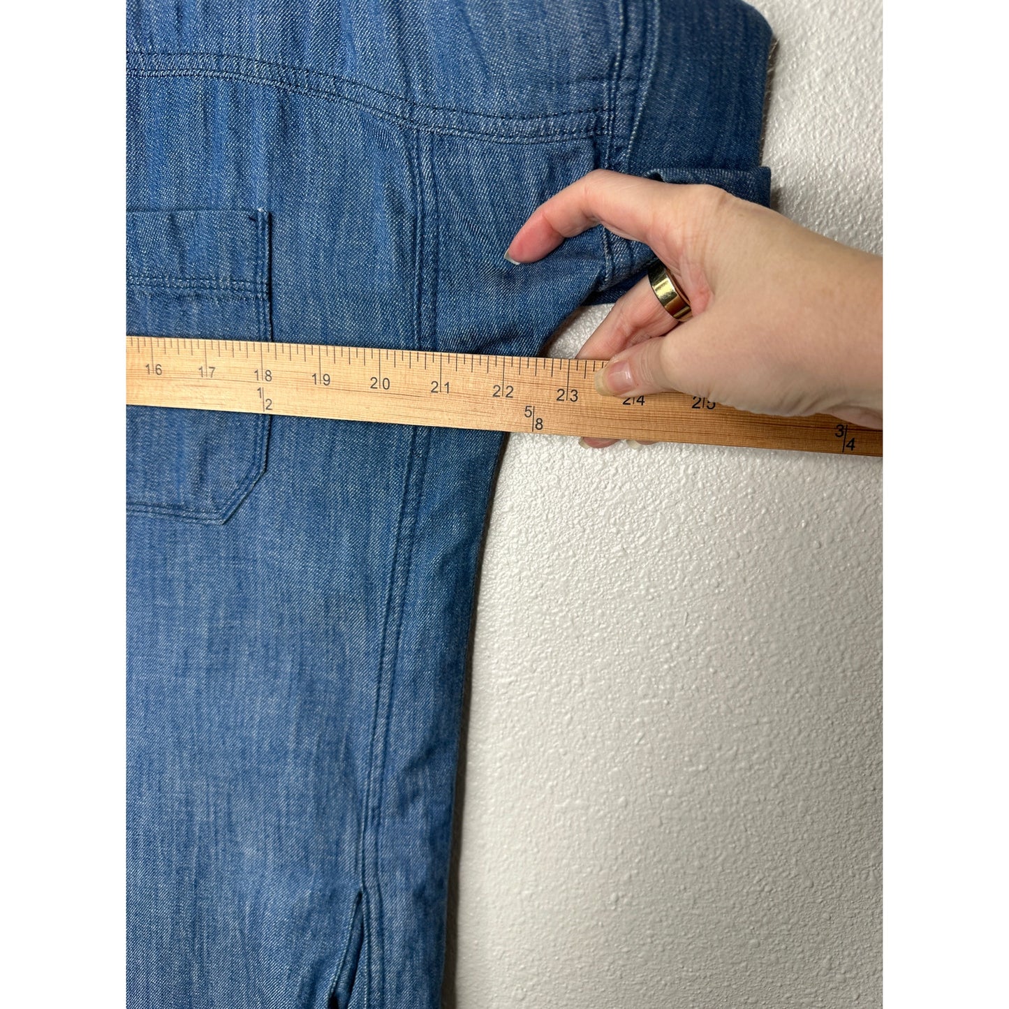 Blank NYC Medium Blue Denim Short Sleeve Pocket Jean Shirt Dress S