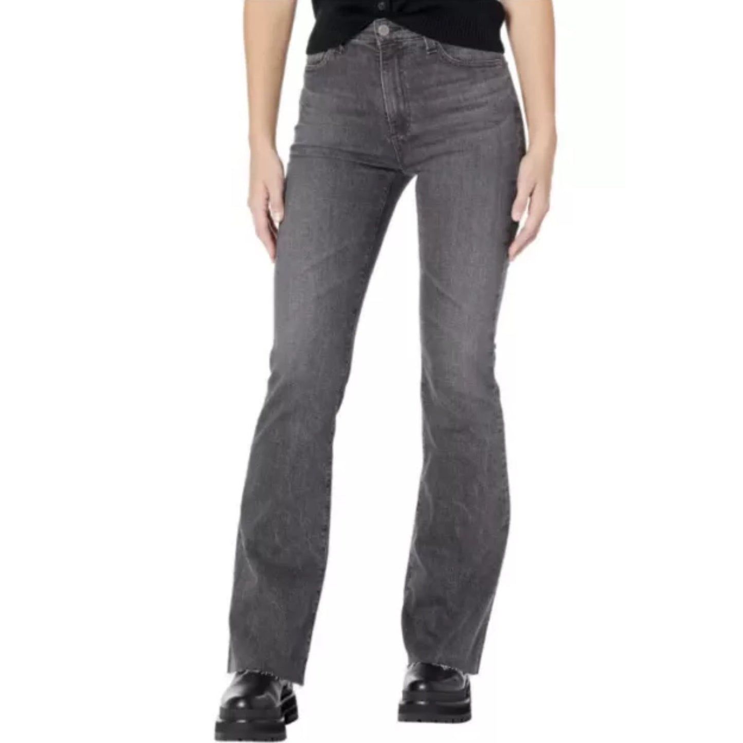 AG Black Alexxis Boot High Rise Vintage Boot Jeans Raw Hem 31