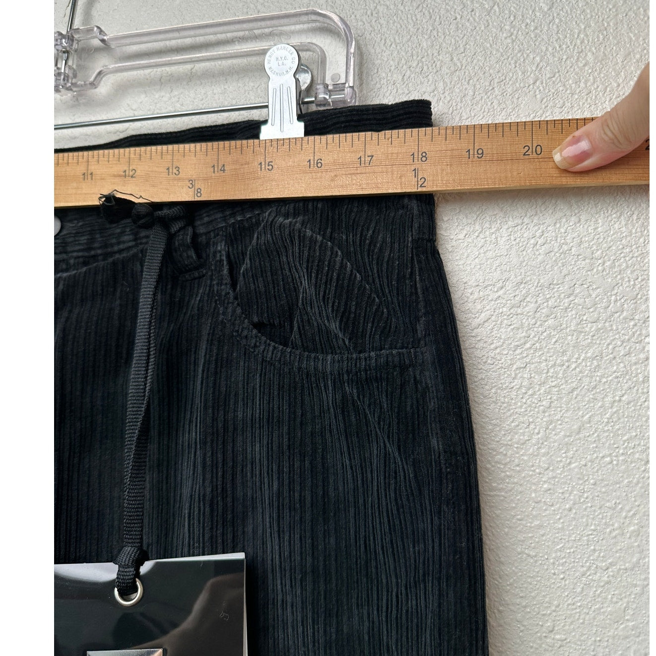 NWT Moncler 7 Fragment Corduroy Pants Black Men’s 50 Side Code Print
