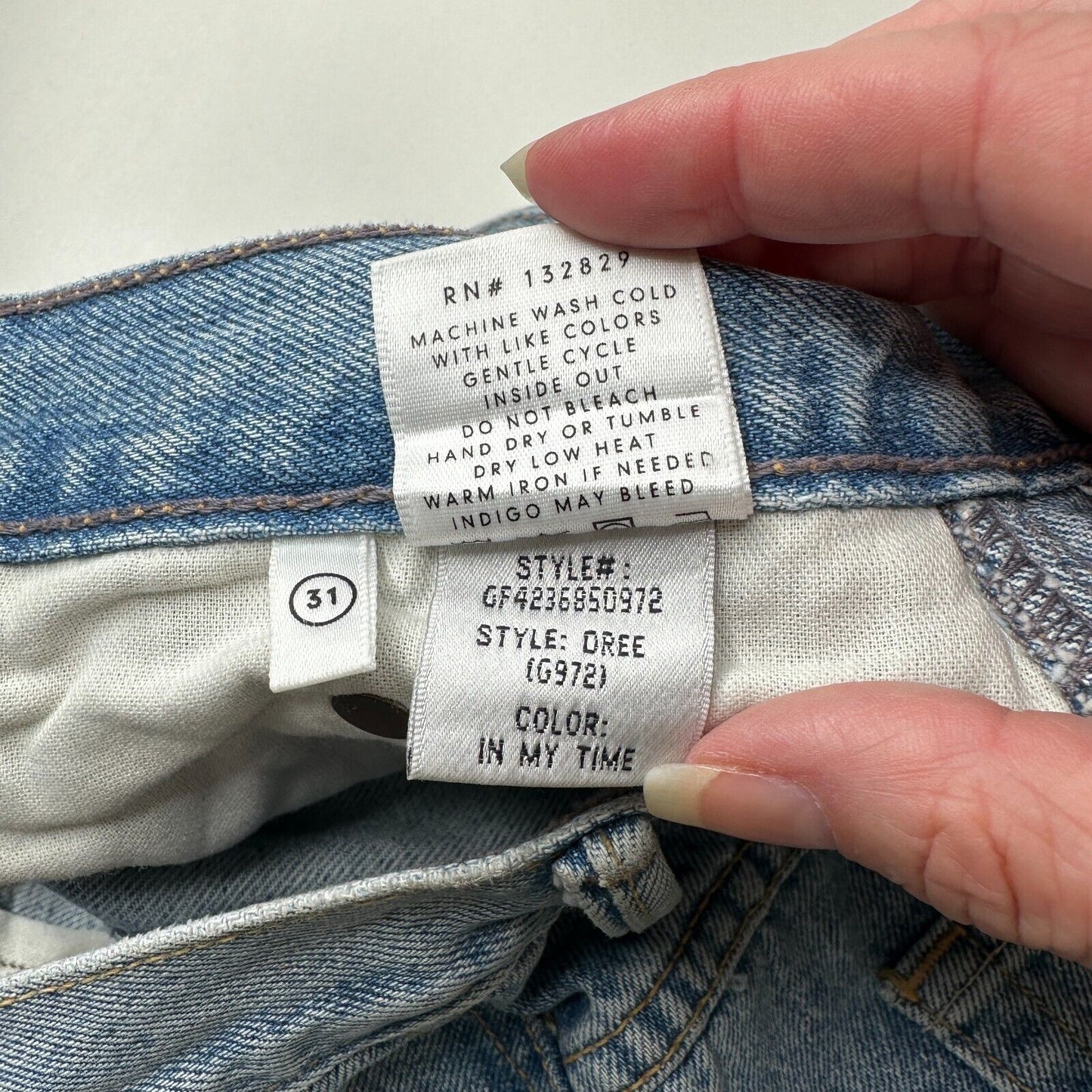 GRLFRND Dree Light Wash In My Time Crop Jean Hidden Button Fly Straight Leg 31