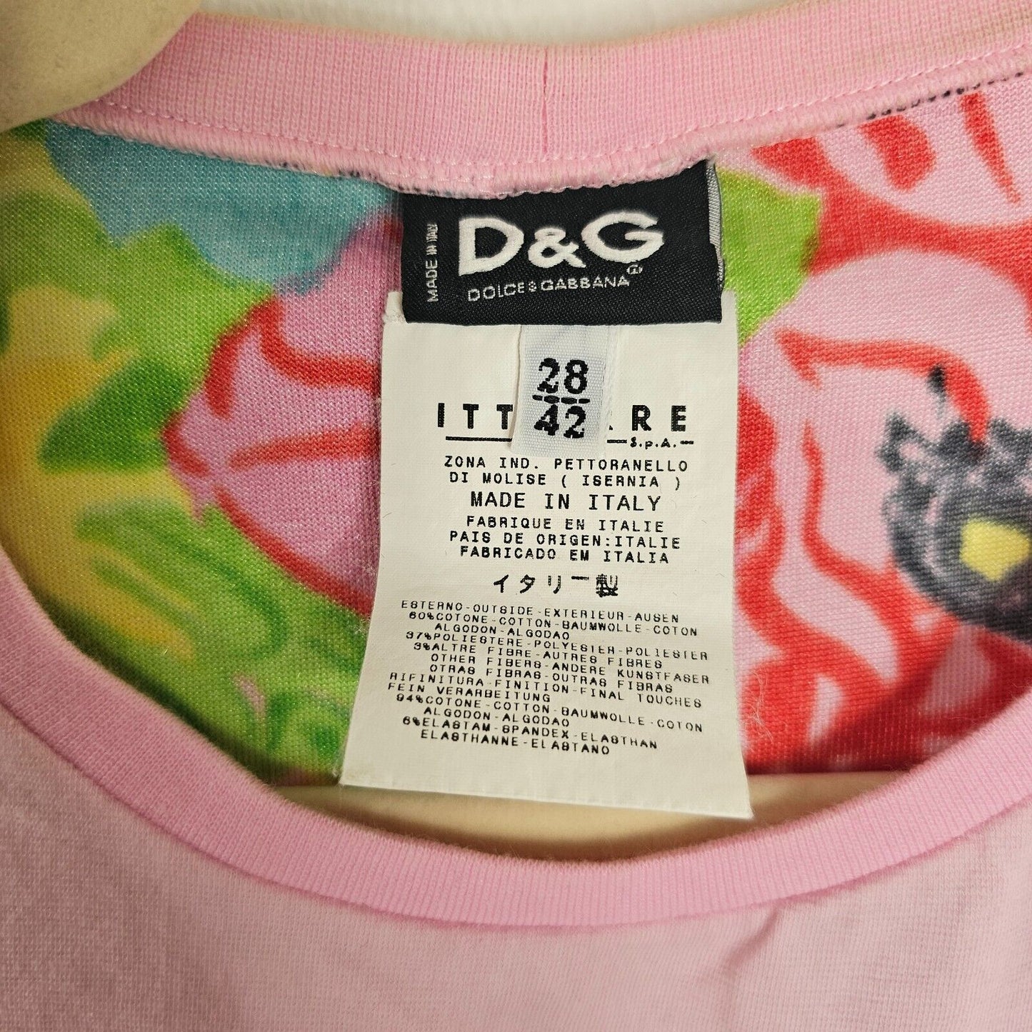 Dolce & Gabbana Pink & Red Rhinestone Skull Graphic Rock Is Dead Crop 28 / 42