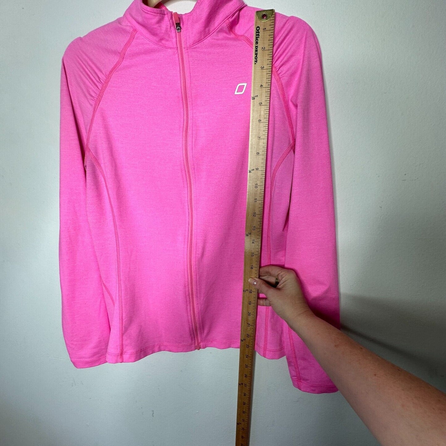 Lorna Jane Active Hot Pink Long Sleeve Zip Lightweight Fitted Stretch Jacket Med