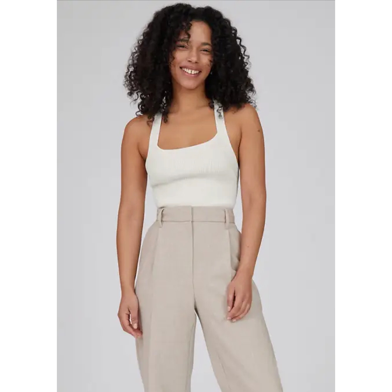 Wilfred Ivory White Knit Criss Cross Crop Sweater Top Large