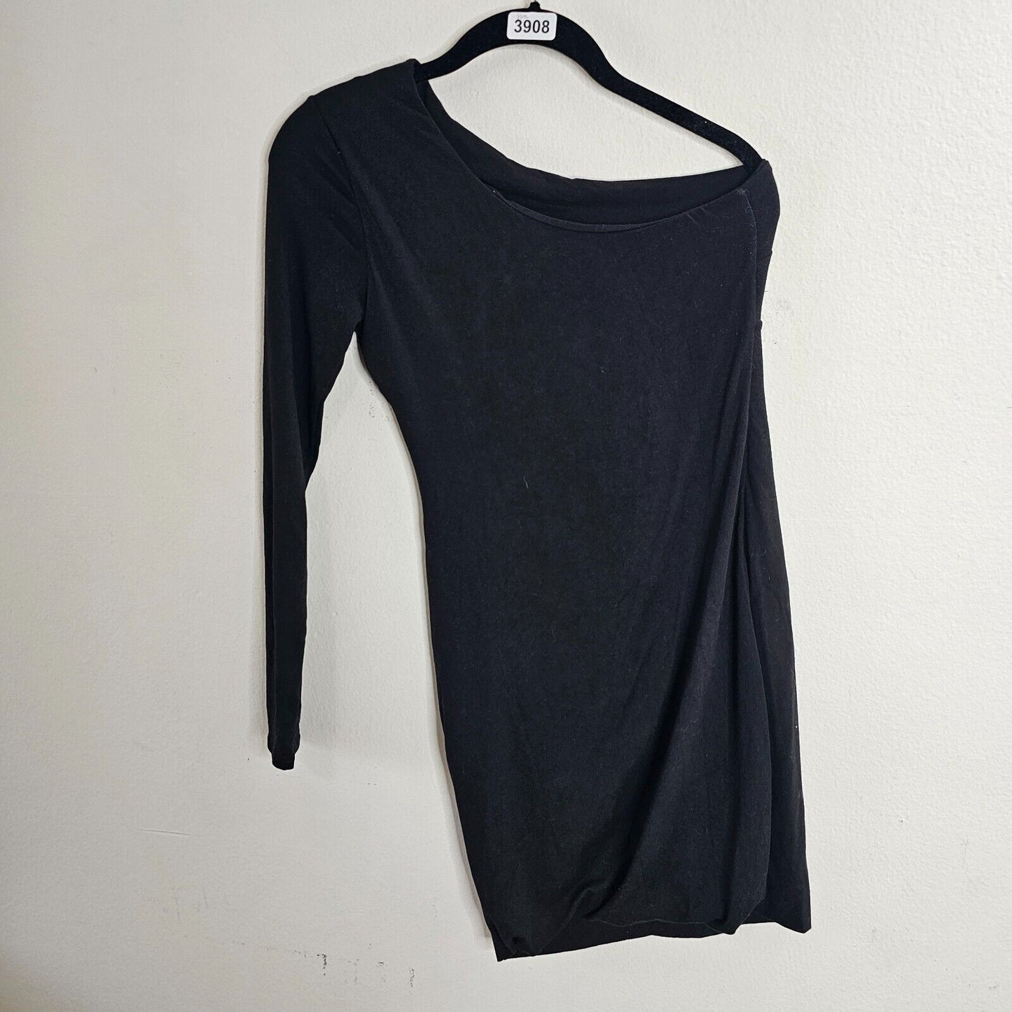NWT Black Jocie One Shoulder Long Sleeve Cut-Out Lined Bodycon Mini Dress M
