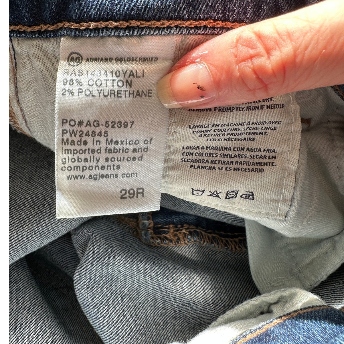 AG Adriano Goldschmied Prima Ankle Jeans Blue Cigarette Leg Sz 29