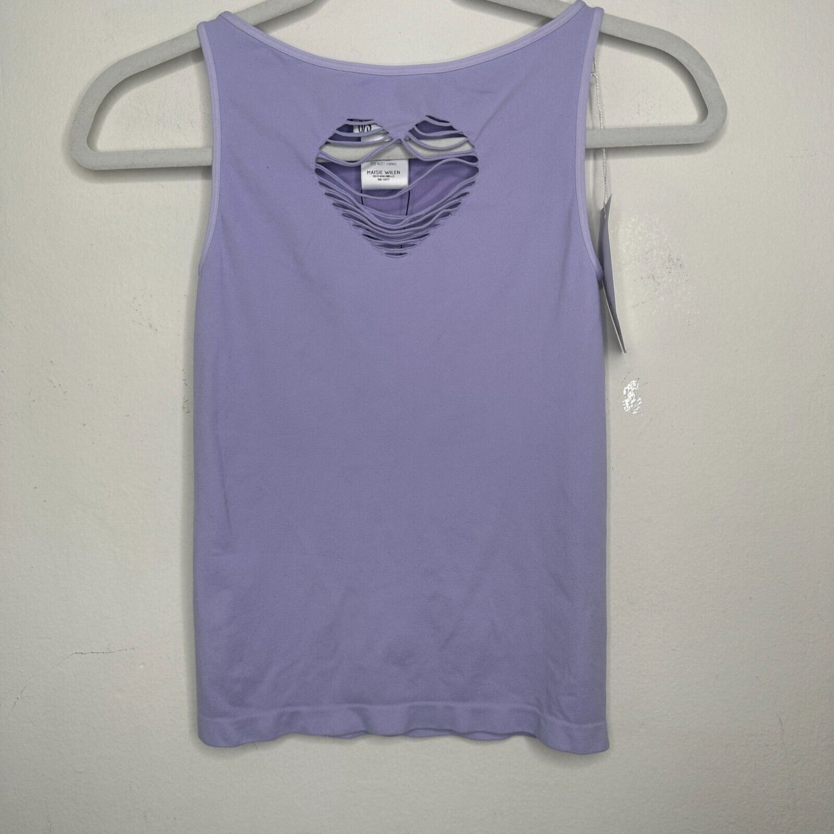 NWT cute Maisie Wilen The Webster Faved Lilac Heart Shape Cutout Boat Neck Top 2