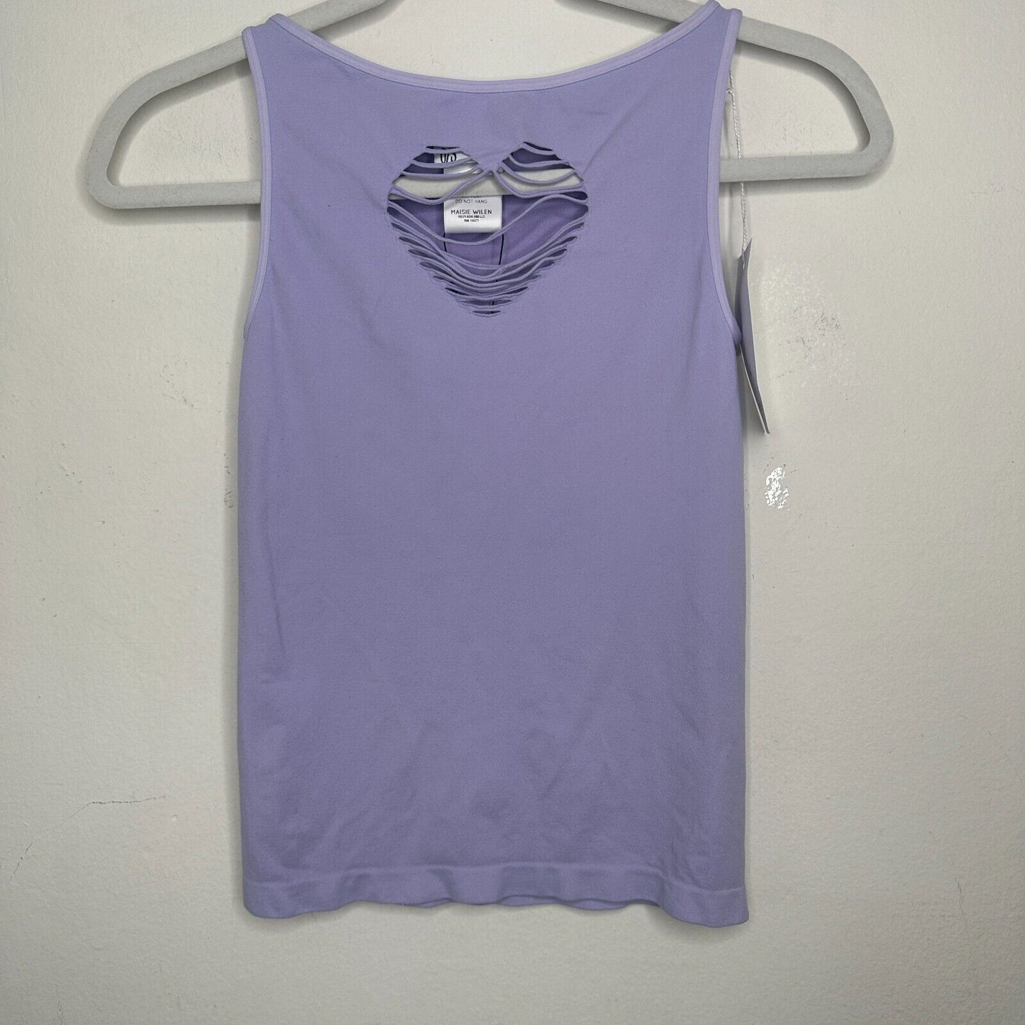 NWT cute Maisie Wilen The Webster Faved Lilac Heart Shape Cutout Boat Neck Top 2