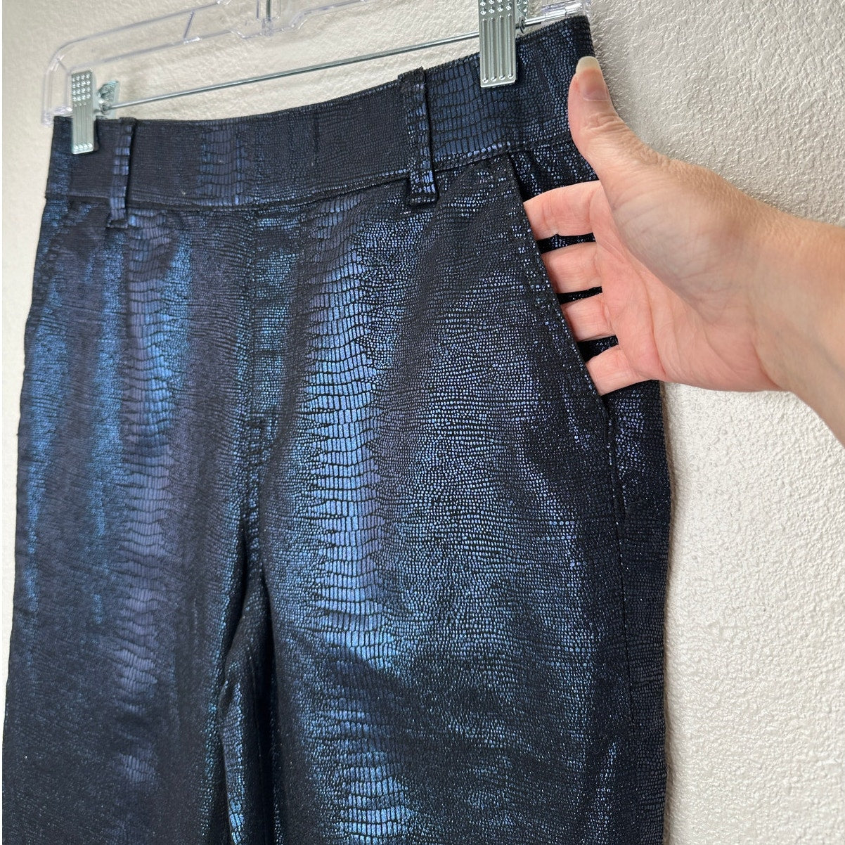 NWT Juicy Couture Navy Black Metallic Snake Print Pull On Jegging 26