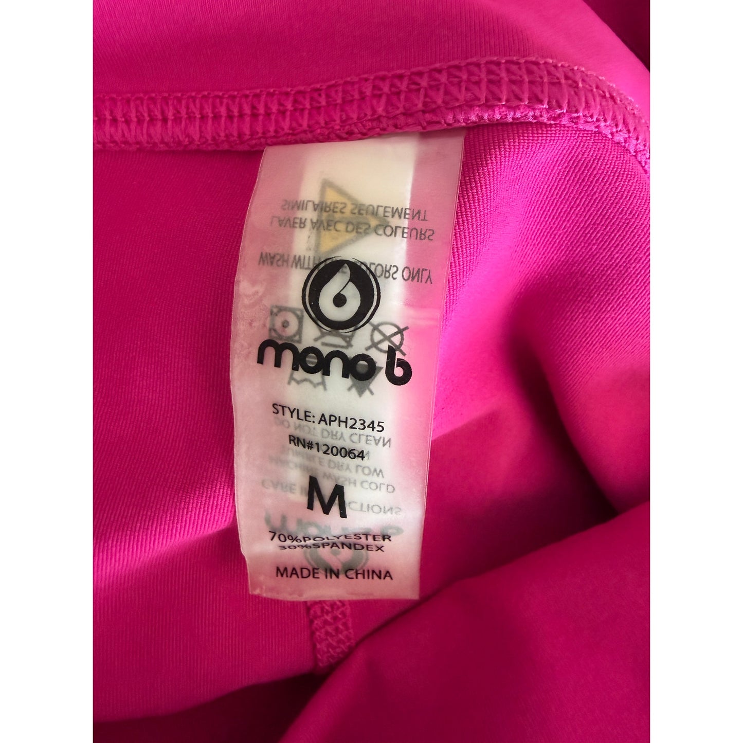 NWT Mono B Pink Laser Cut Yoga Leggings Womens M