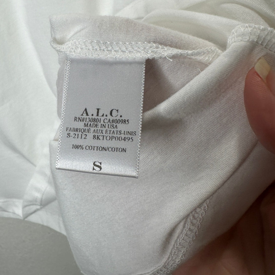 A.L.C. White Poole Puffy Short Sleeve Round Neck T-Shirt S