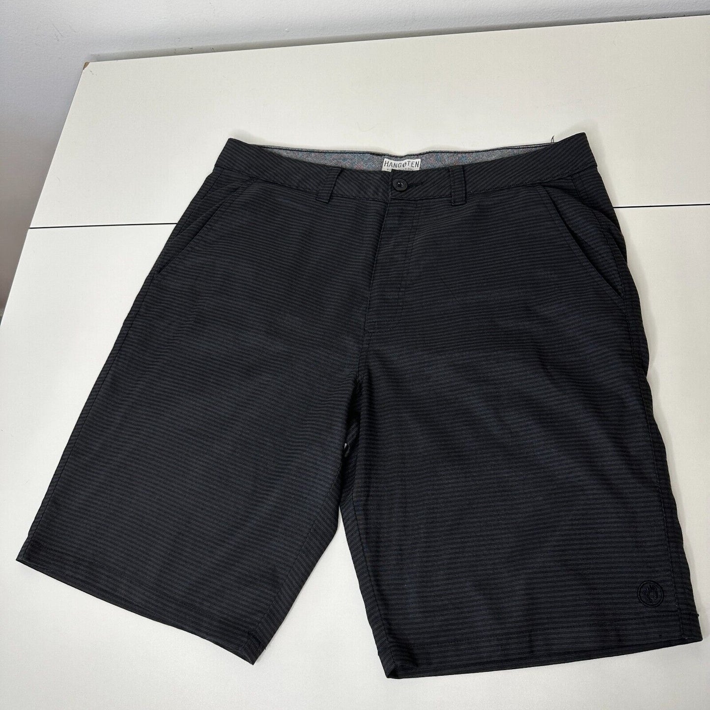 Hang 10 Black-Gray Daybreak Hybrid 21" Everyday Short Back Pocket Stretch 34