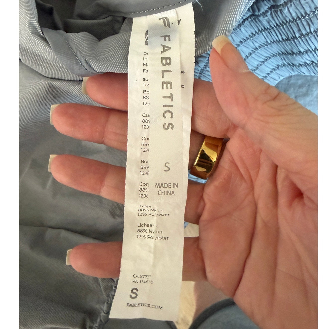 Fabletics Gray Hooded Lightweight Zip Snap Windbreaker Jacket Small