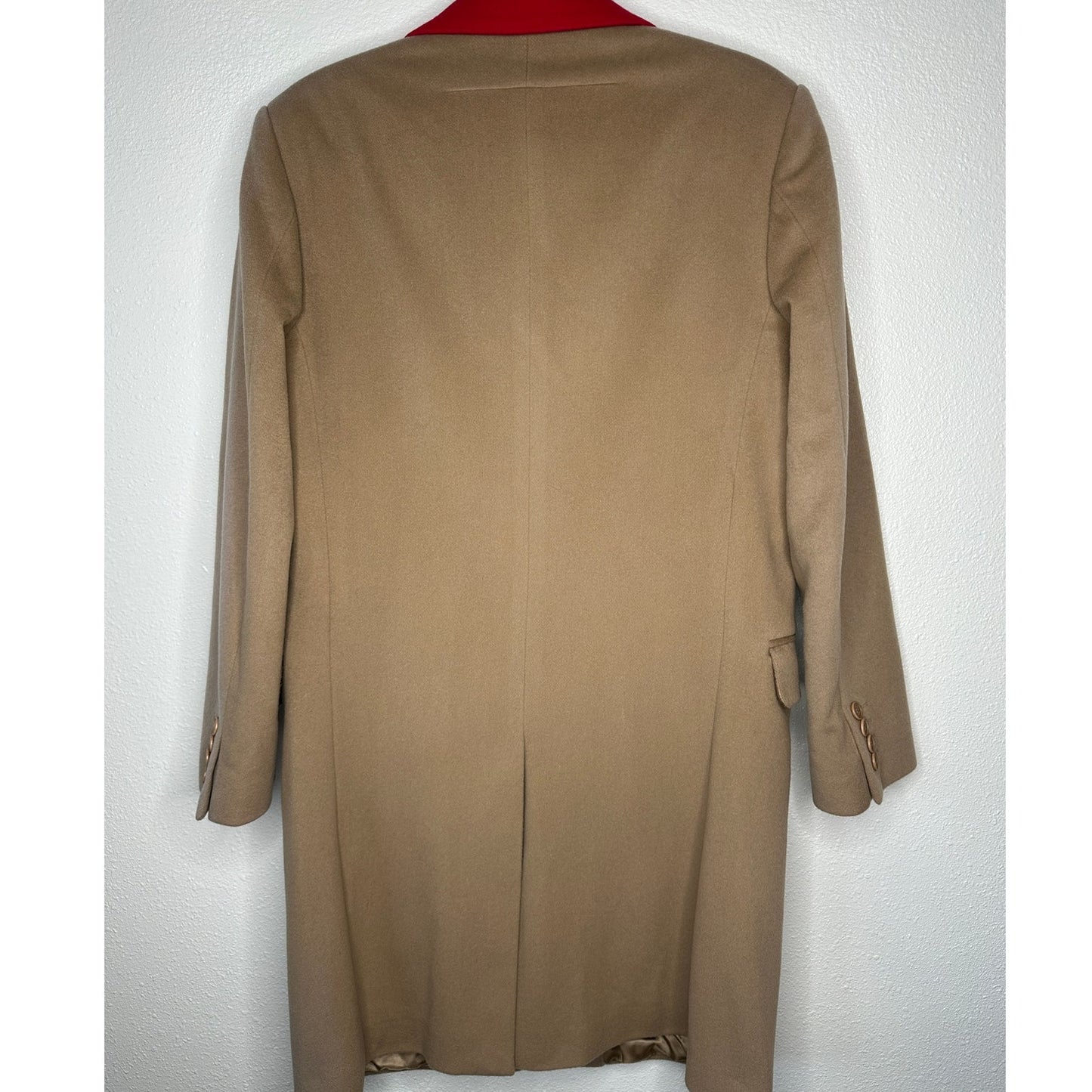 Givenchy Camel Tan Wool & Cashmere Blend Color Block Overcoat 48 / XXL