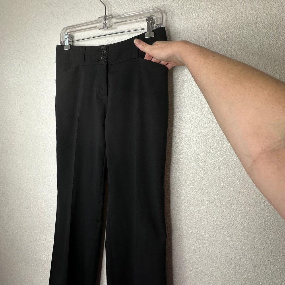 Burberry Wool Pants 4 Black Wide Leg Double Button Trousers Front Pockets