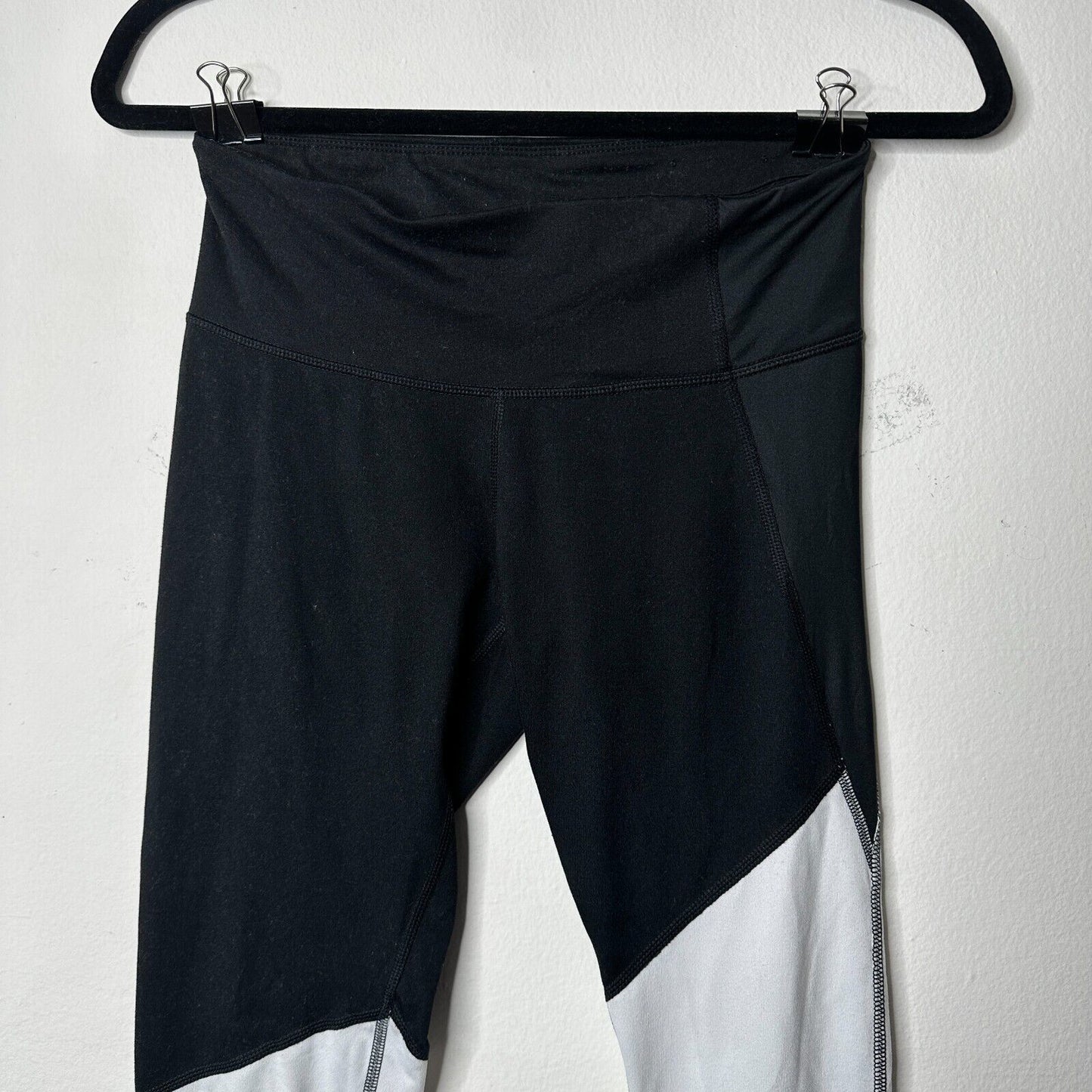 Champion Duo dry+ Black & White Color Block Leggings Mid Rise Yoga Pants S