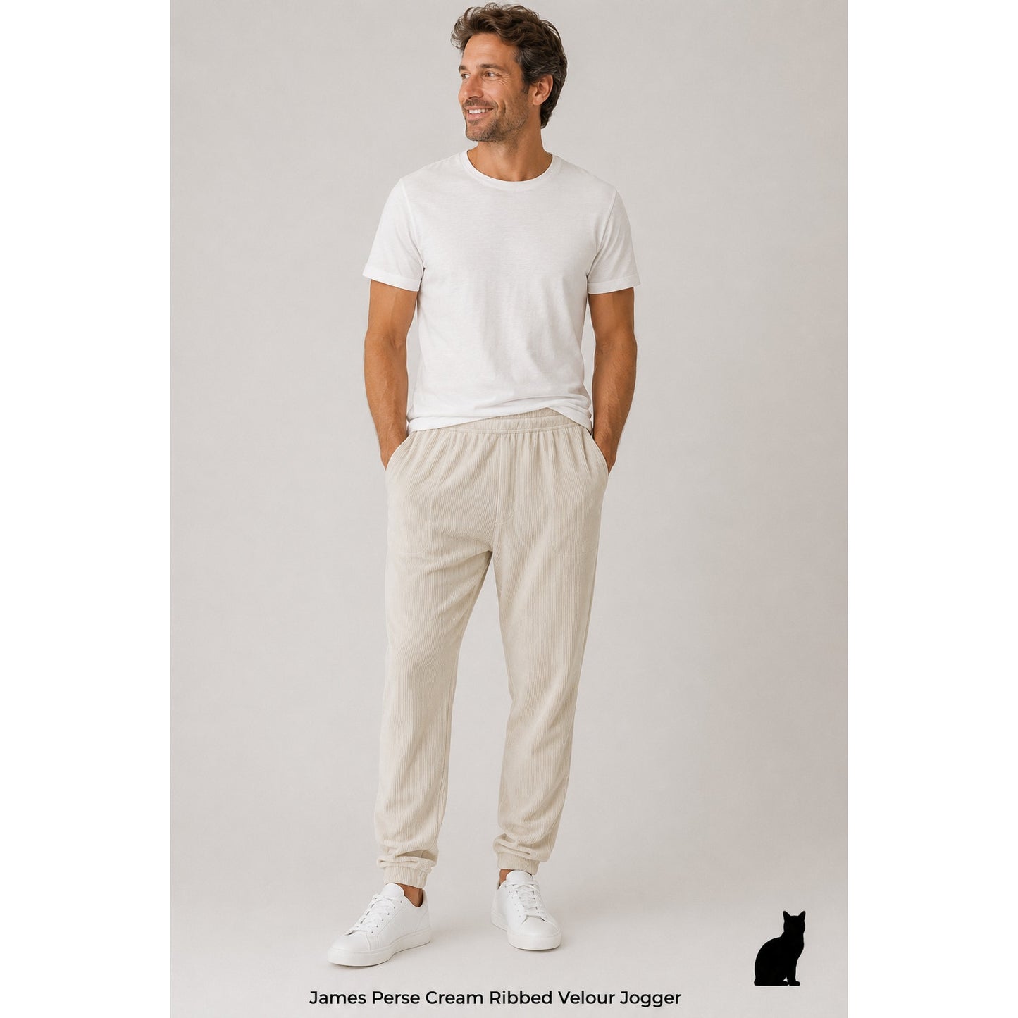 NWT James Perse Cream Ribbed Velour Jogger Unisex US S