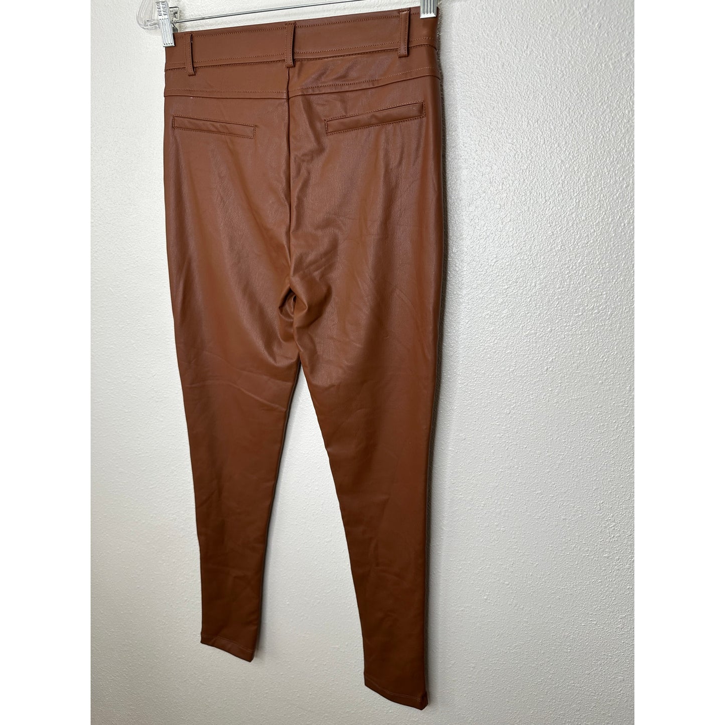 NWT Hunter & Brown Chocolate Faux Leather High Waist Skinny Pant S