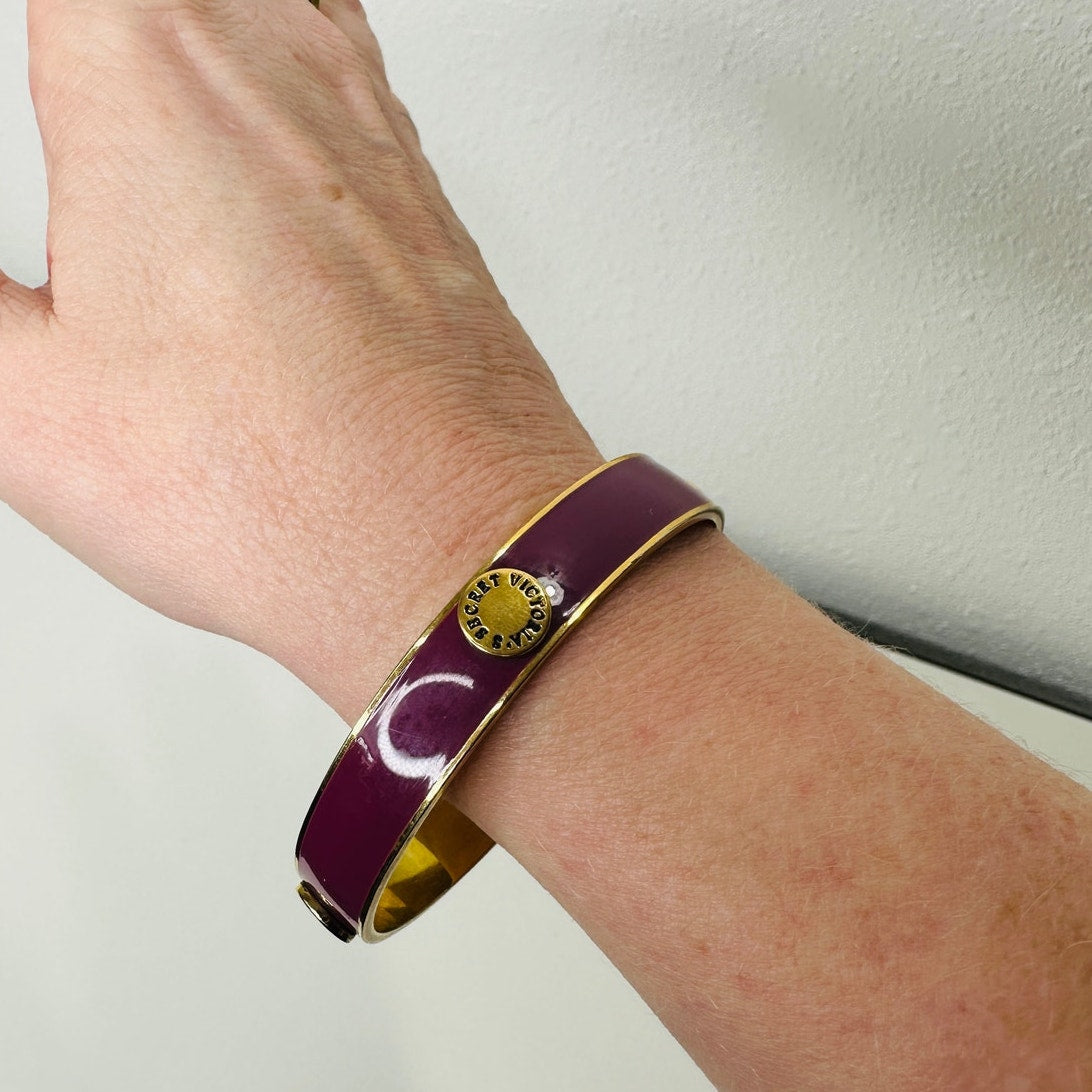 Victoria's Secret Purple & Gold Bangle Monogram Bracelet