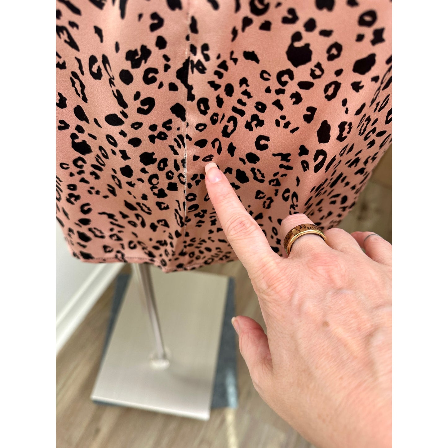 Reformation Silk Cheetah Mini Dress Pink/Black US 6 Spaghetti Strap