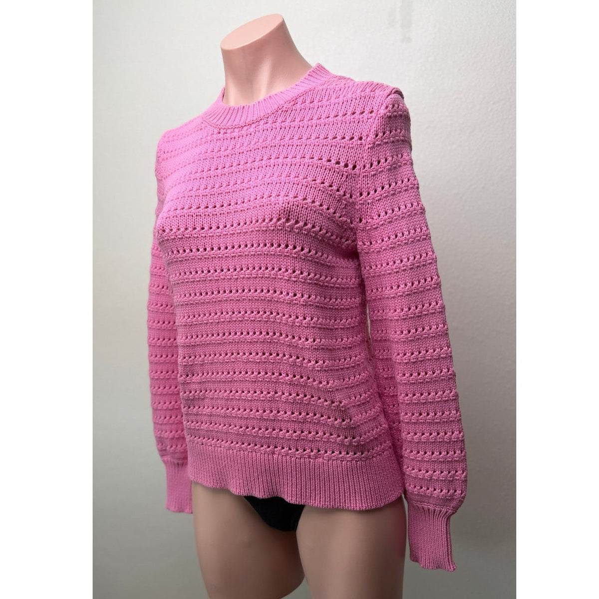 J.Crew Pink Pointelle Open Knit Sweater Women S