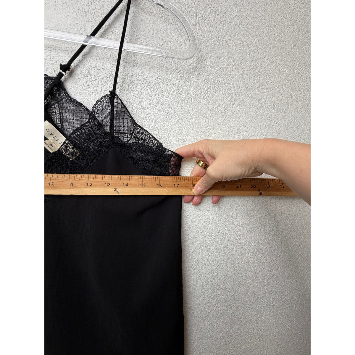 Lovestitch Black Lace Trim Cami Top Women M