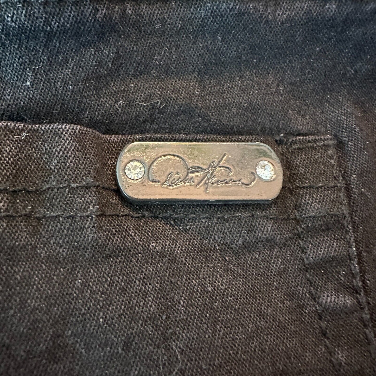 DG2 Diane Gilman Solid Black Mid-Rise Denim Jeans Stretch Straight Leg 10