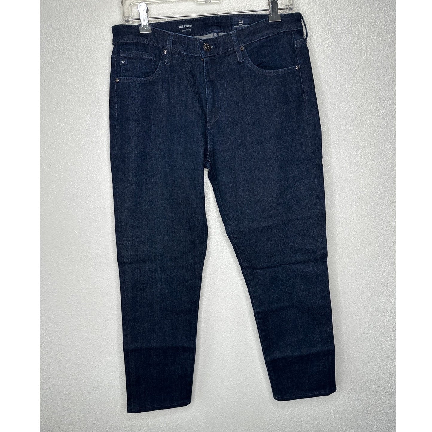 AG Medium Wash Whiskered Prima Cigarette Leg Jeans 30