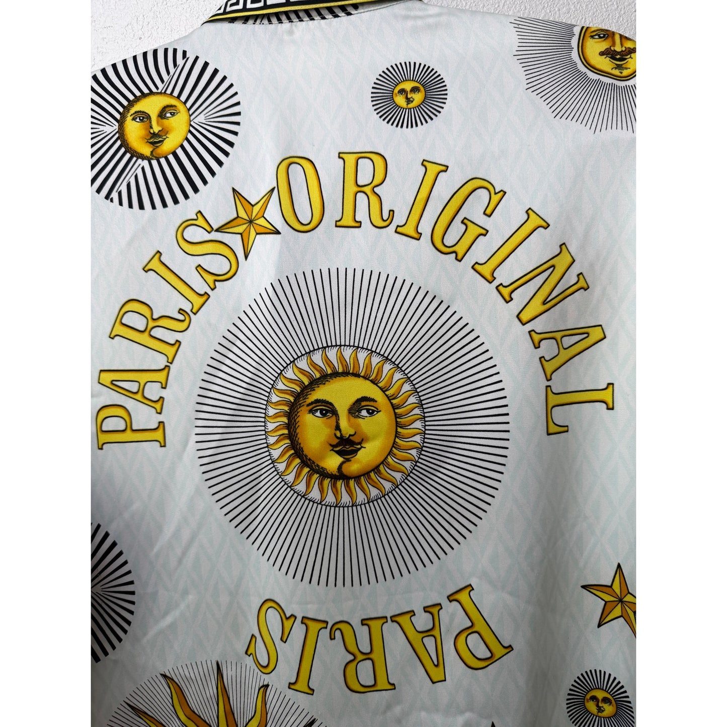 Gianni Versace Men's L White Celestial Silk Shirt