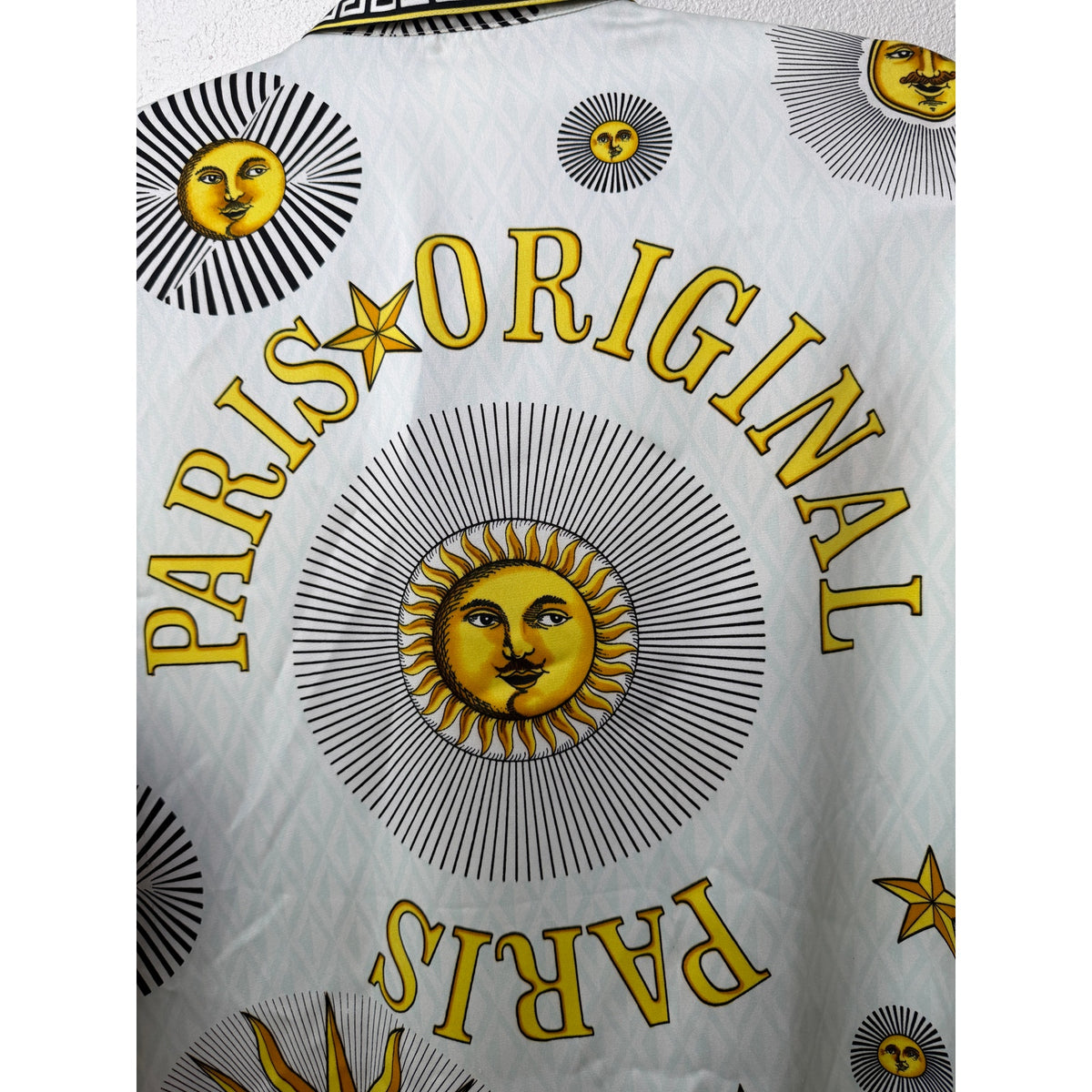 Gianni Versace Men's L White Celestial Silk Shirt