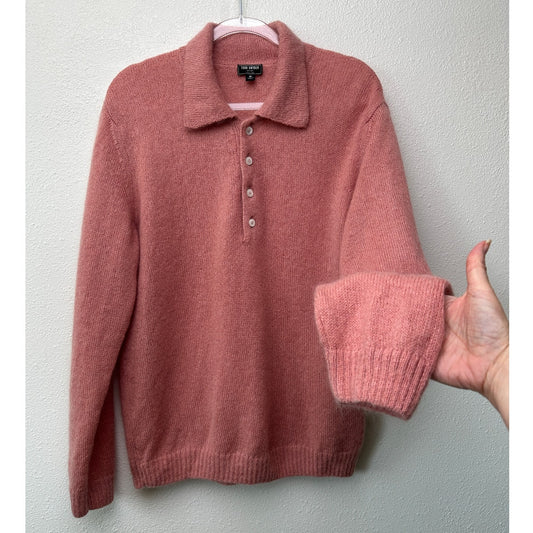Todd Snyder Mohair Sweater Polo Mens Medium Mauve Pink