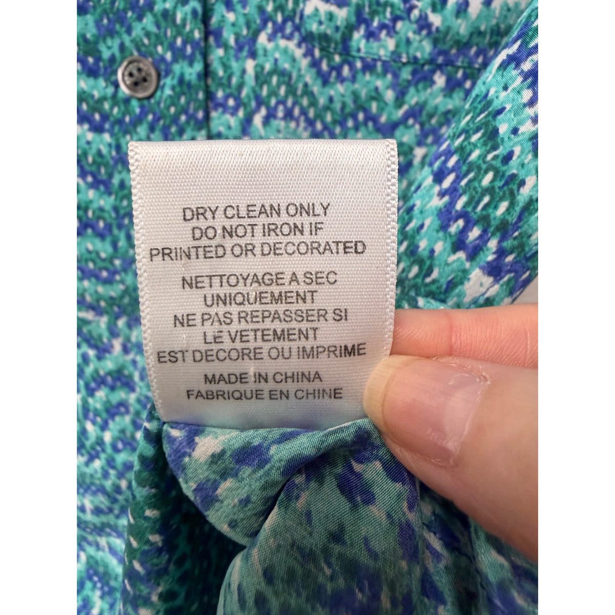 Equipment Blue Green Silk Print Shirt Women S