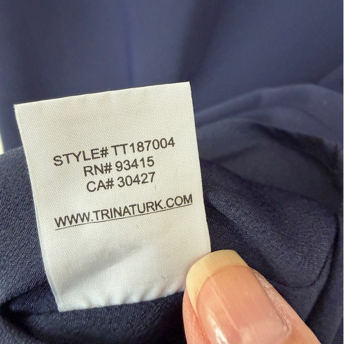 Trina Turk Navy Ruffle Sleeve Keyhole Sheath Cocktail Dress XS