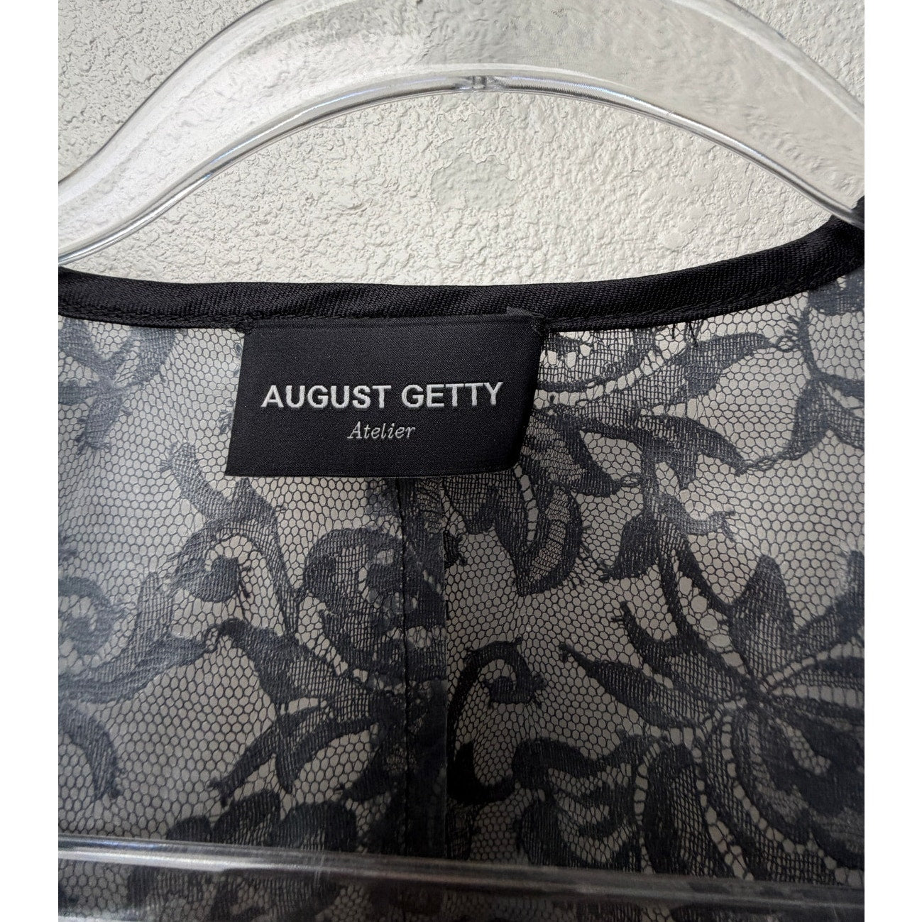 NWOT August Getty Atelier Women's S Black Lace Kimono