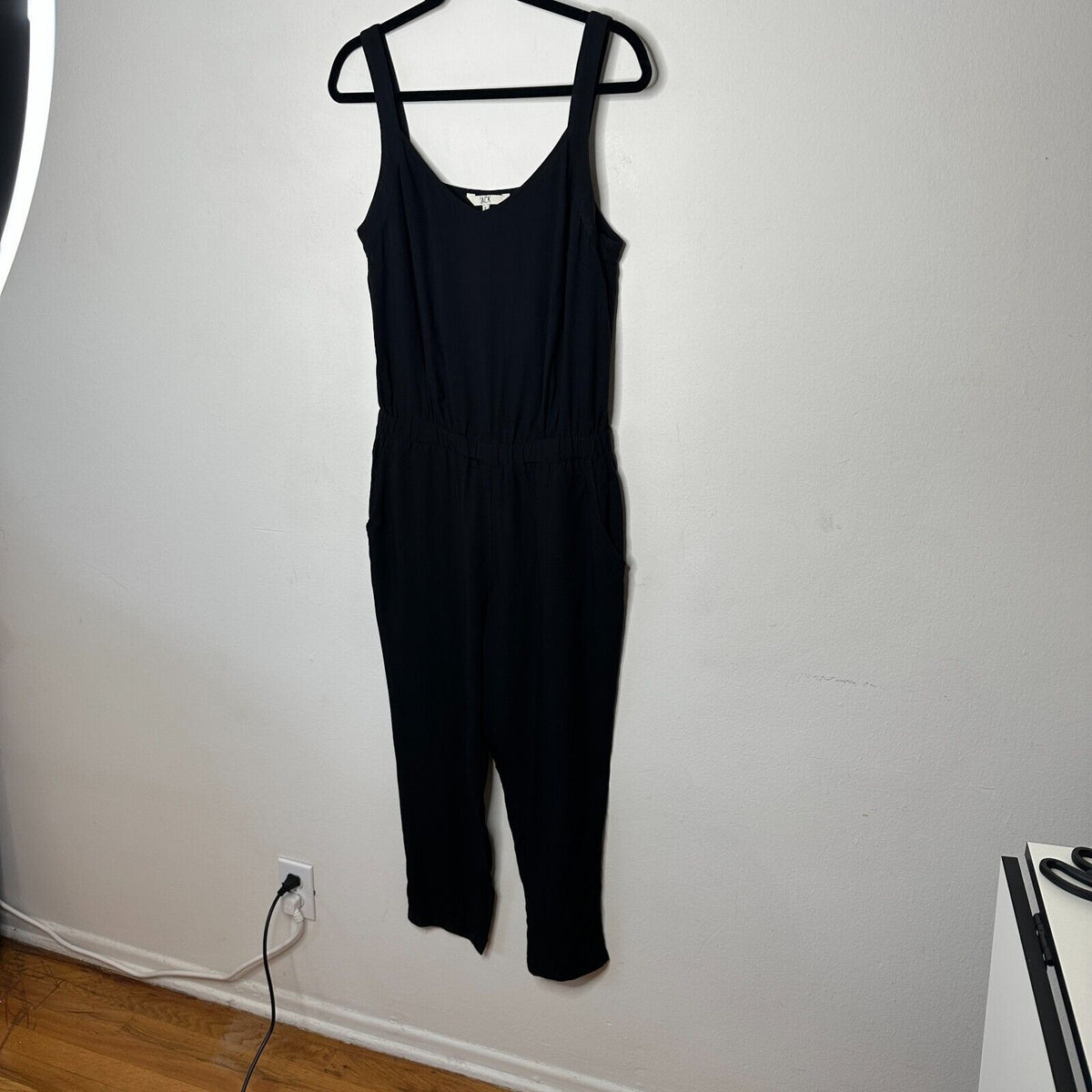 Jack Black Rayon Overall Jumper V-Neck Elastic Waist Side Slash Pockets Small