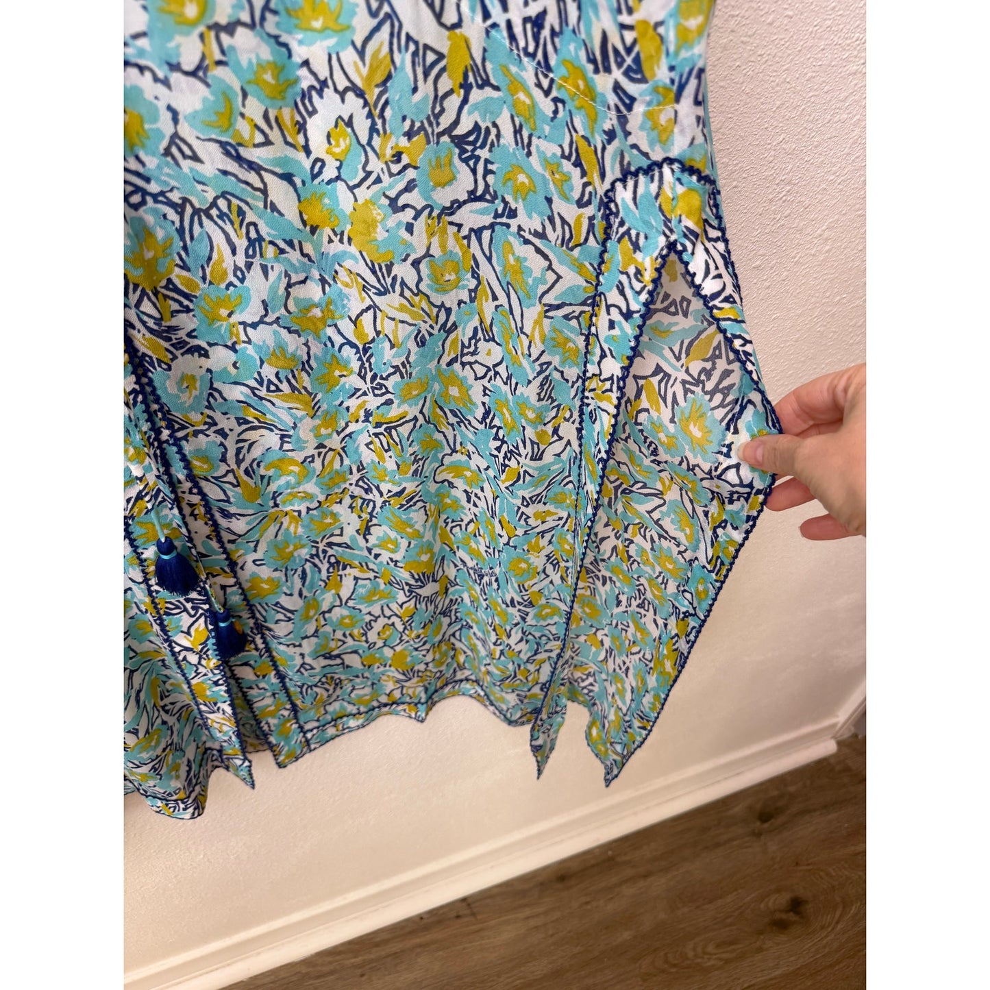NWT Poupette St Barth Blue Floral Maxi Dress XS