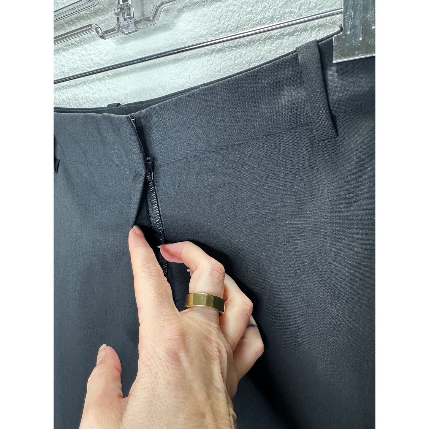 Theory Black Testra 2B Straight Leg Wool Blend Trouser Pants 8