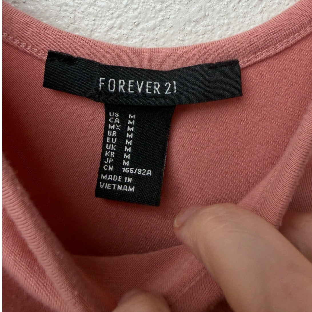 Forever 21 Dusty Pink Sleeveless Snap Bodysuit Tank Top Size M